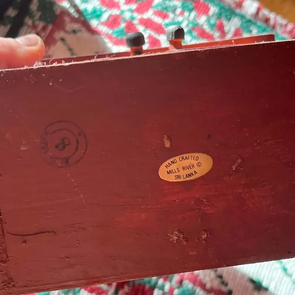 Vintage Hand-Painted Wooden Jewelry Box